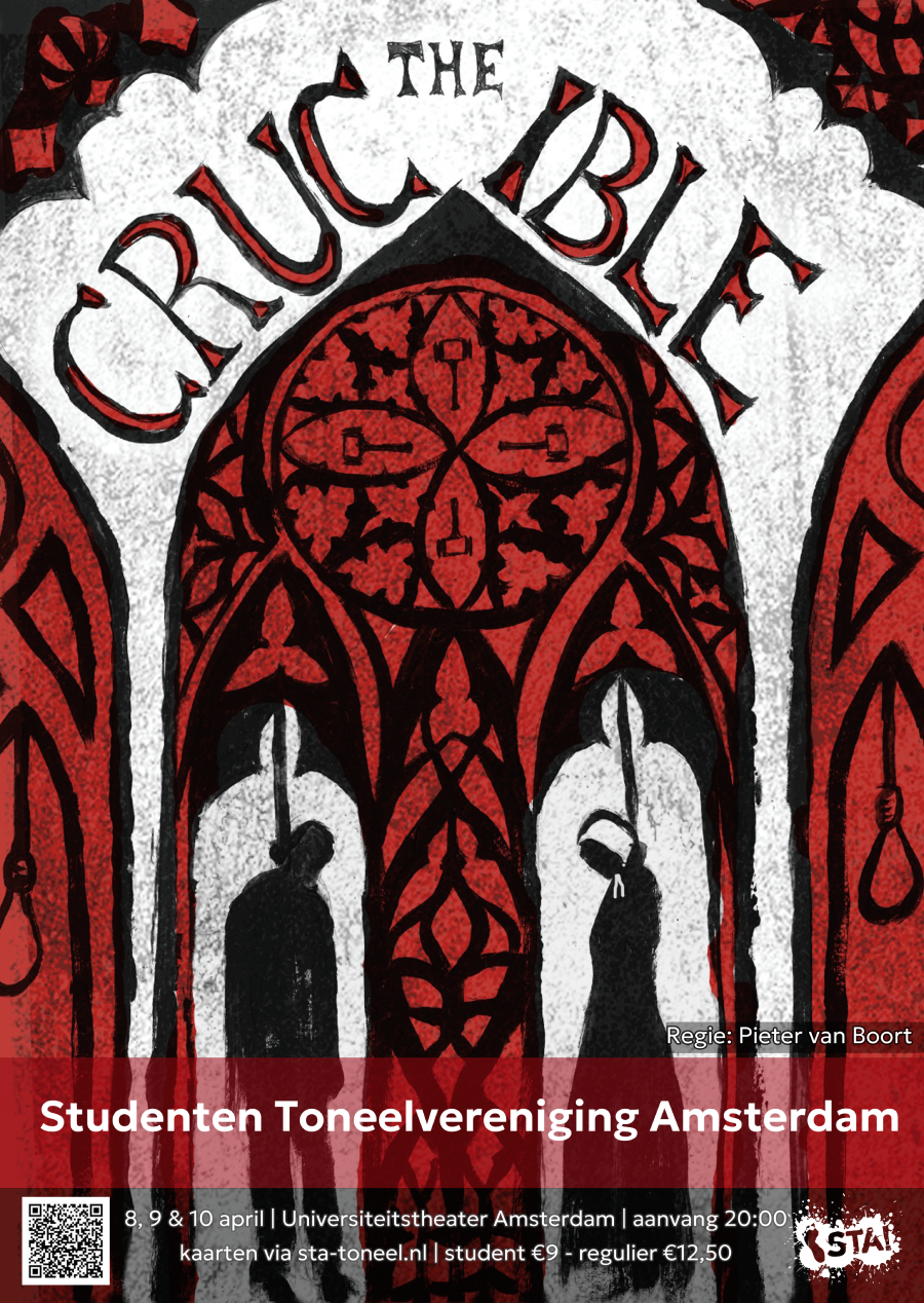 The Crucible, Pieter van Boort, 2025-2026 - Teksttheater - Universiteitstheater poster The Crucible